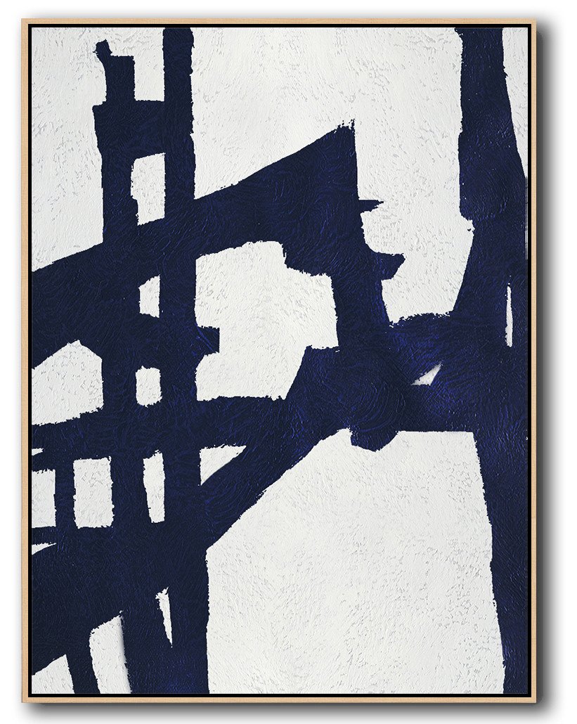 Navy and White Painting #NV10B - Click Image to Close